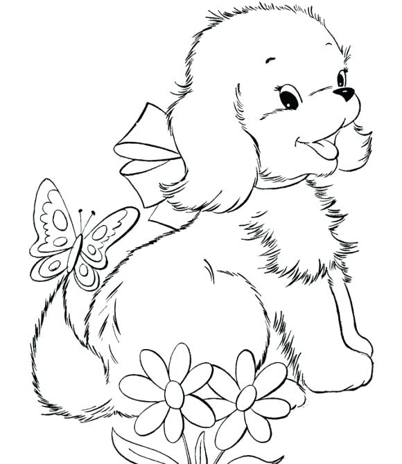 580x670 Coloring Pages Of Dogs Plus Drawn Baby Animal Cute Dog Coloring
