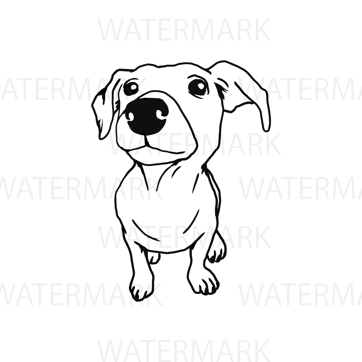 1500x1500 Cute Dogs A Outline