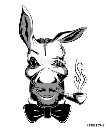 417x500 Glamorous Victorian Style Cartoon Snobbish Fashion Funny Donkey