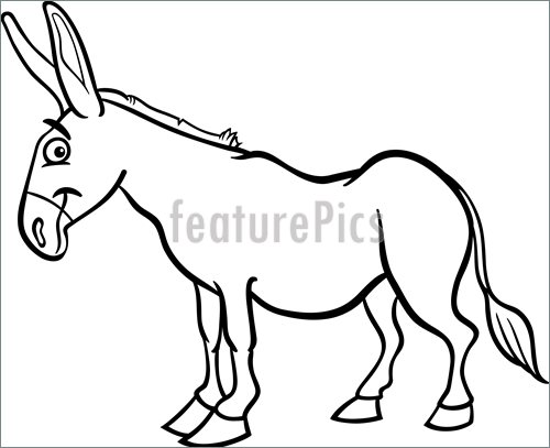 500x407 Animals Farm Donkey Cartoon For Coloring Book