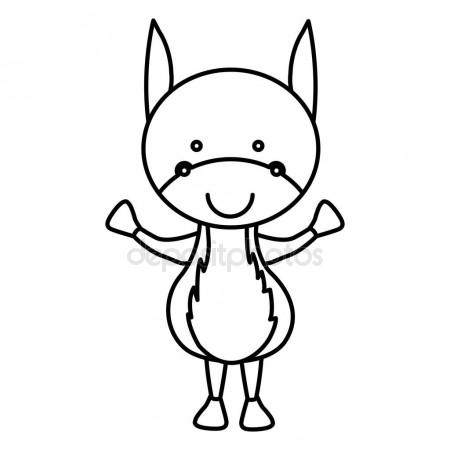 450x450 Silhouette Caricature Cute Donkey Animal Farm Icon Stock Vector