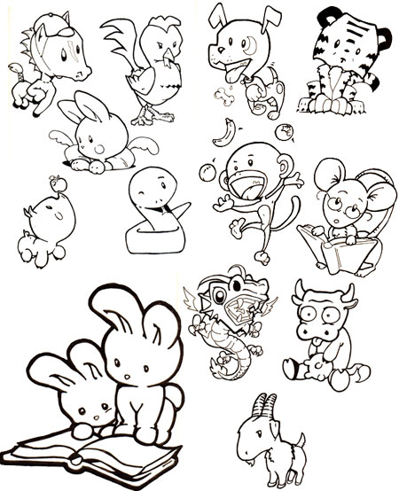 450x554 Cute Chinese Zodiac Animals By Officemonkeyking
