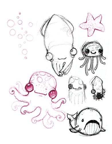 391x500 Photos Cute Sea Animals Drawings,