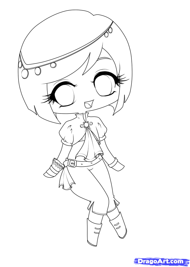 802x1129 Cute Anime Girl Sketch Chibi