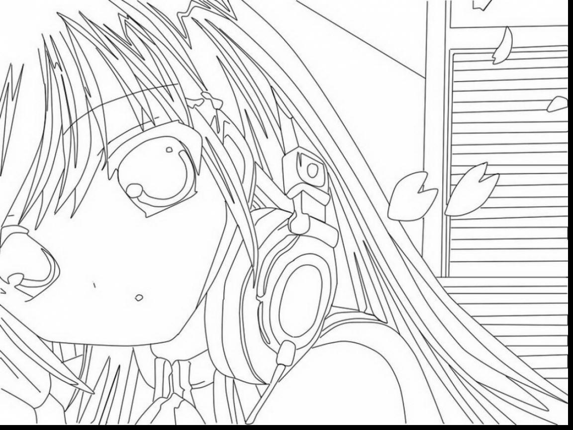 1152x864 Wonderful Coloring Pages Cute Anime Girl Drawings With Anime Girl