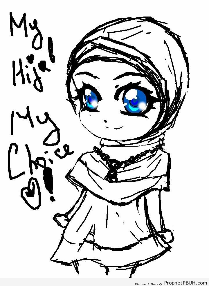 720x987 Hijab Poster With Cute Muslim Woman Drawing Drawings Prophet