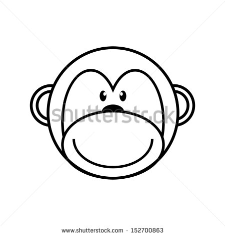 450x470 Cute Monkey Outline Drawing Monkey Outlines Cute Cats