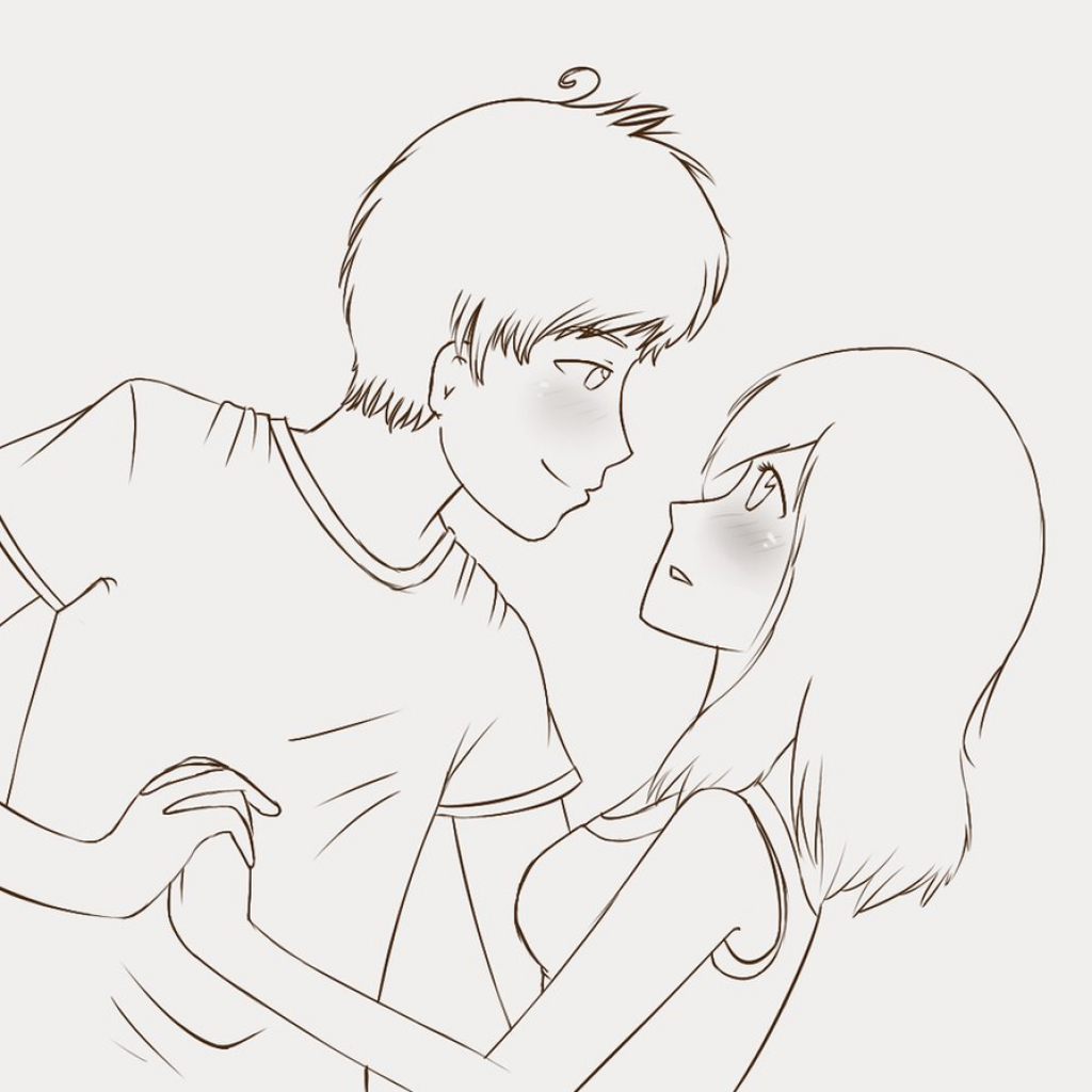 1024x1024 Cute Drawings Of Couples Cute Couple Sketchgrjon