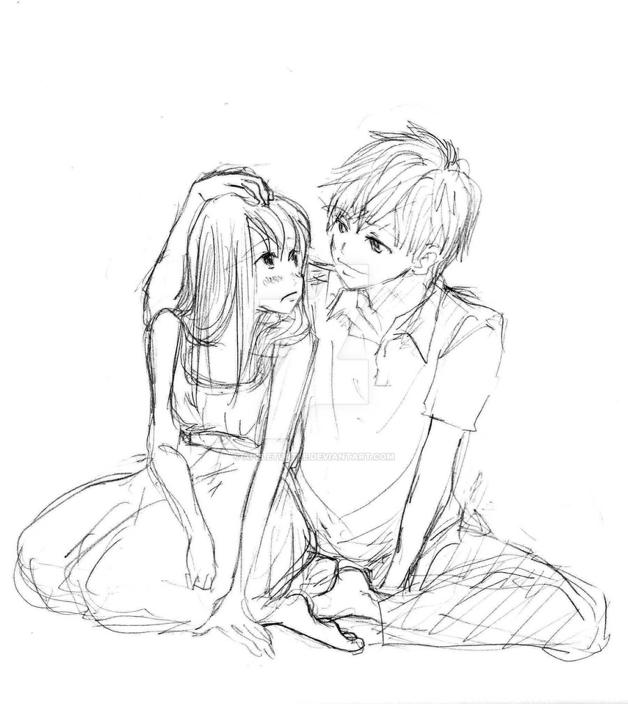 900x1009 Couple Sketch By Appleturtle