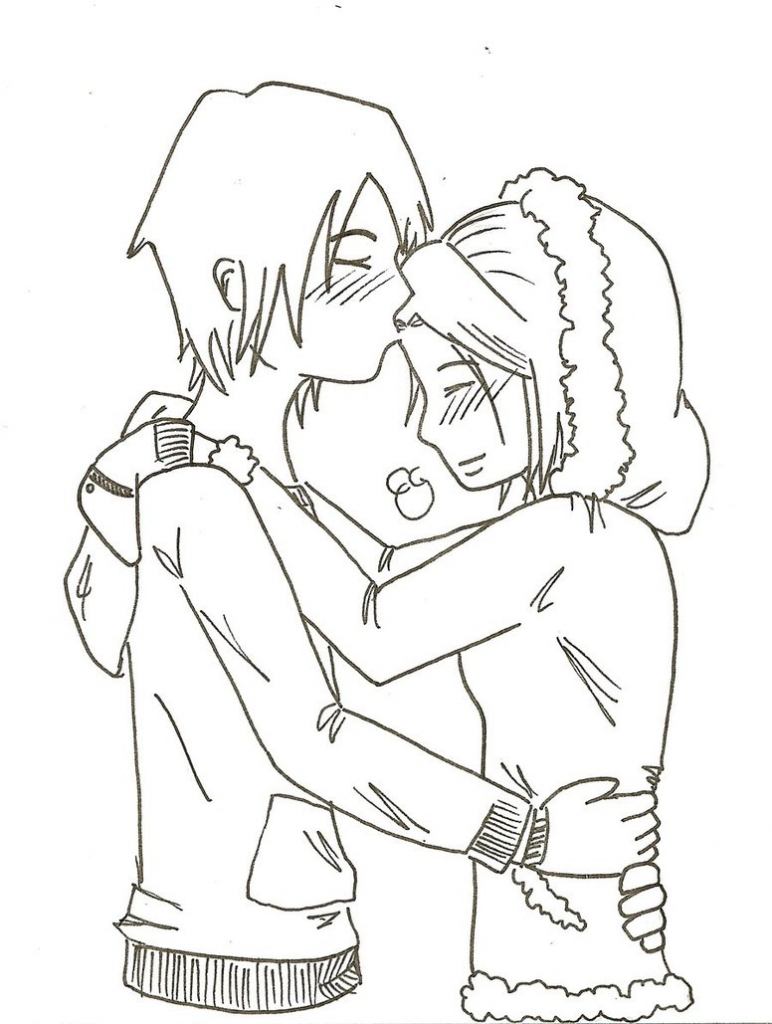 772x1024 Color Sketch Of Cute Love Couple Cute Sketch Color Couple Image