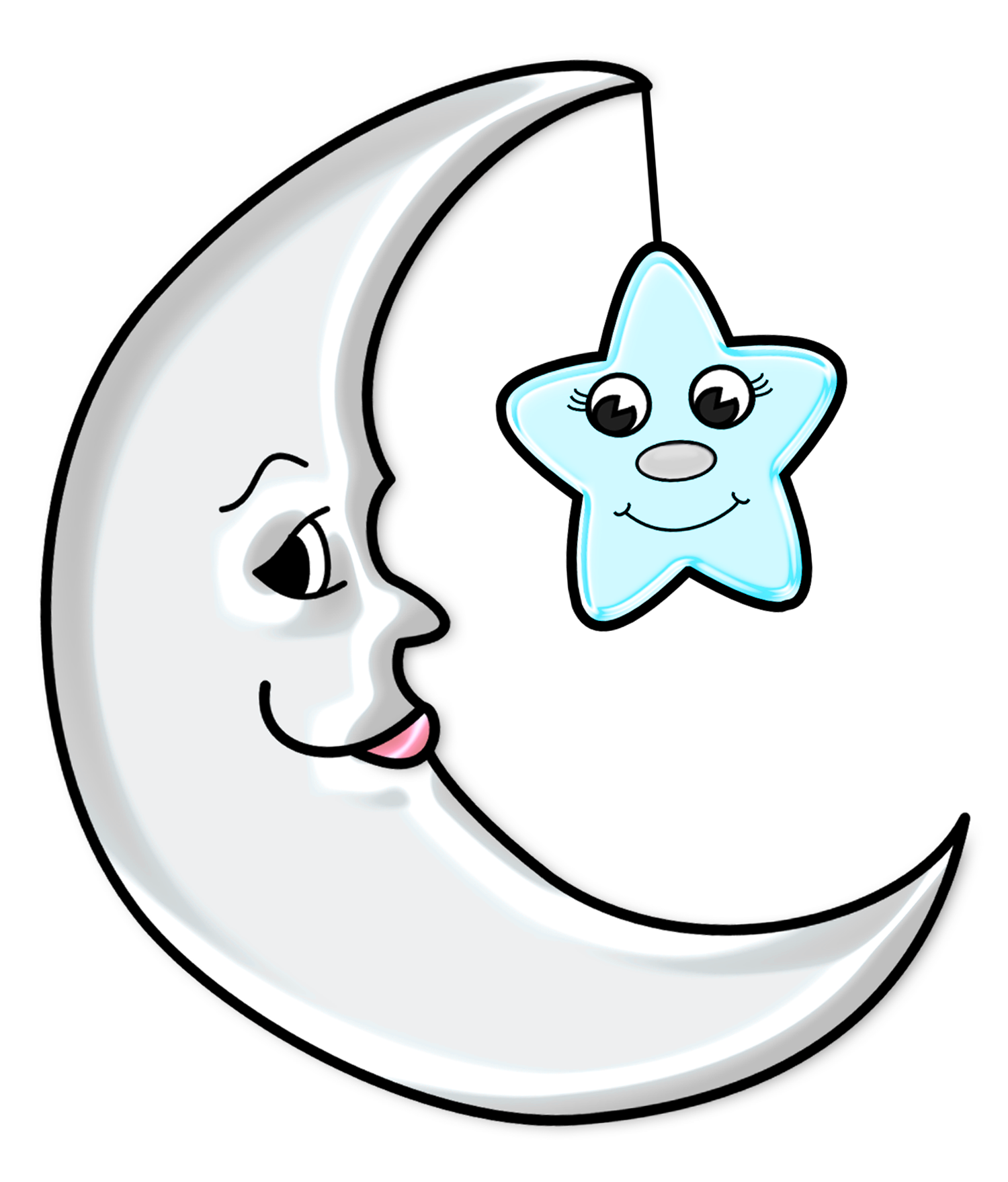 1500x1759 Cute Moon Clipart