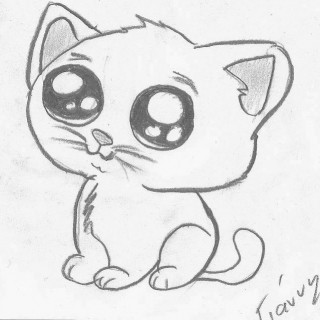 320x320 Tag For Simple Cute Cat Drawing Holding Hands And Sticking