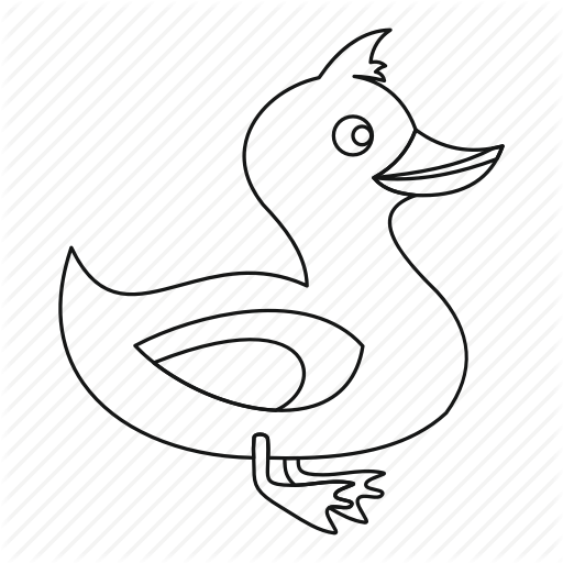 512x512 Animal, Bird, Cute, Duck, Duckling, Line, Outline Icon Icon