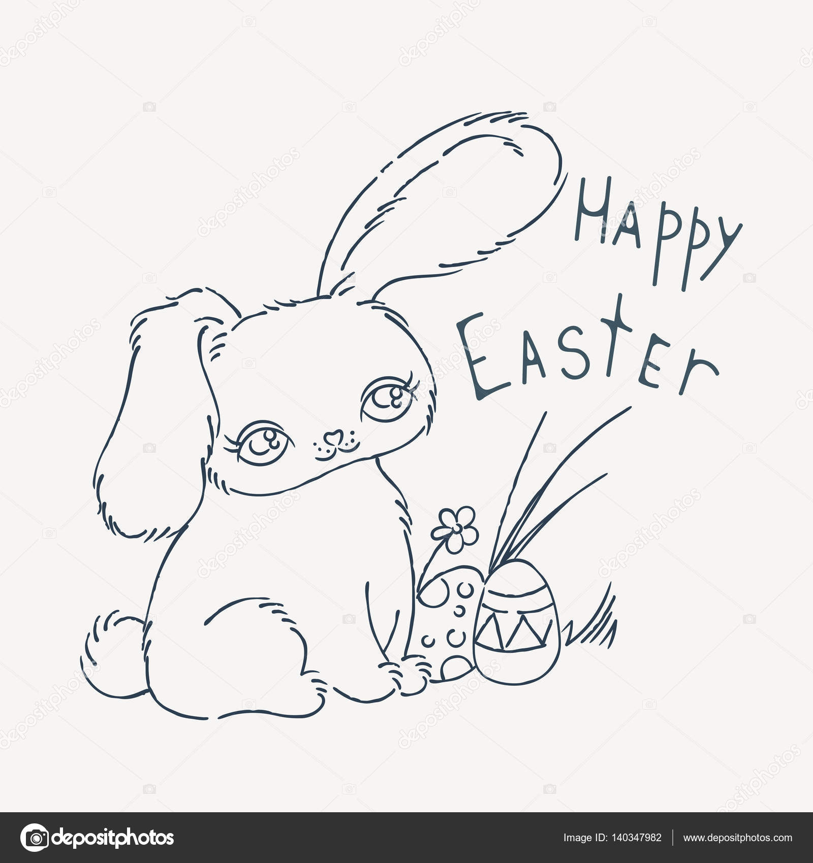 1600x1700 Cute Easter Bunny For Holiday Card, Baby Shower Or Easter Card