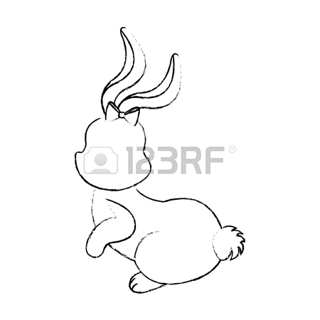450x450 Sketch Draw Rabbit Face Cartoon Vector Graphic Design Royalty Free