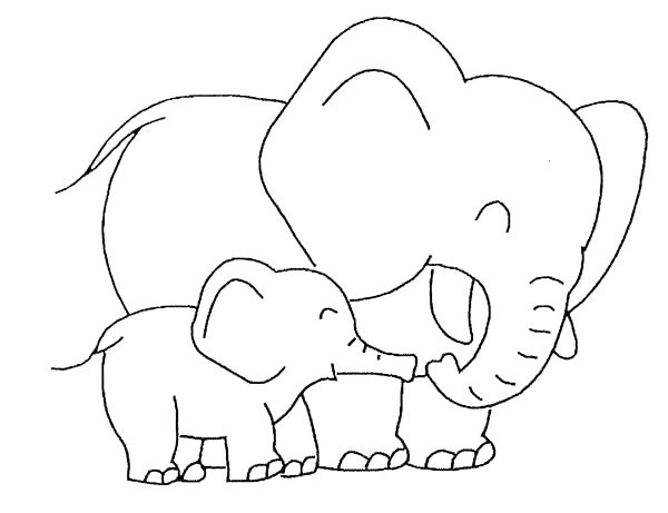 600x461 Cute Elephant Coloring Pages Baby Elephant Love Her Mother