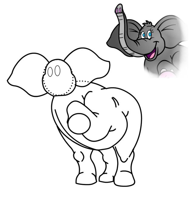 640x665 The Best Cartoon Elephant Drawing Ideas On Easy