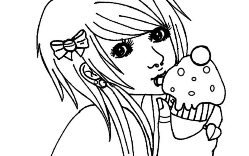 869x544 Anime Girl Coloring Pages Emo Marvelous Print These And To