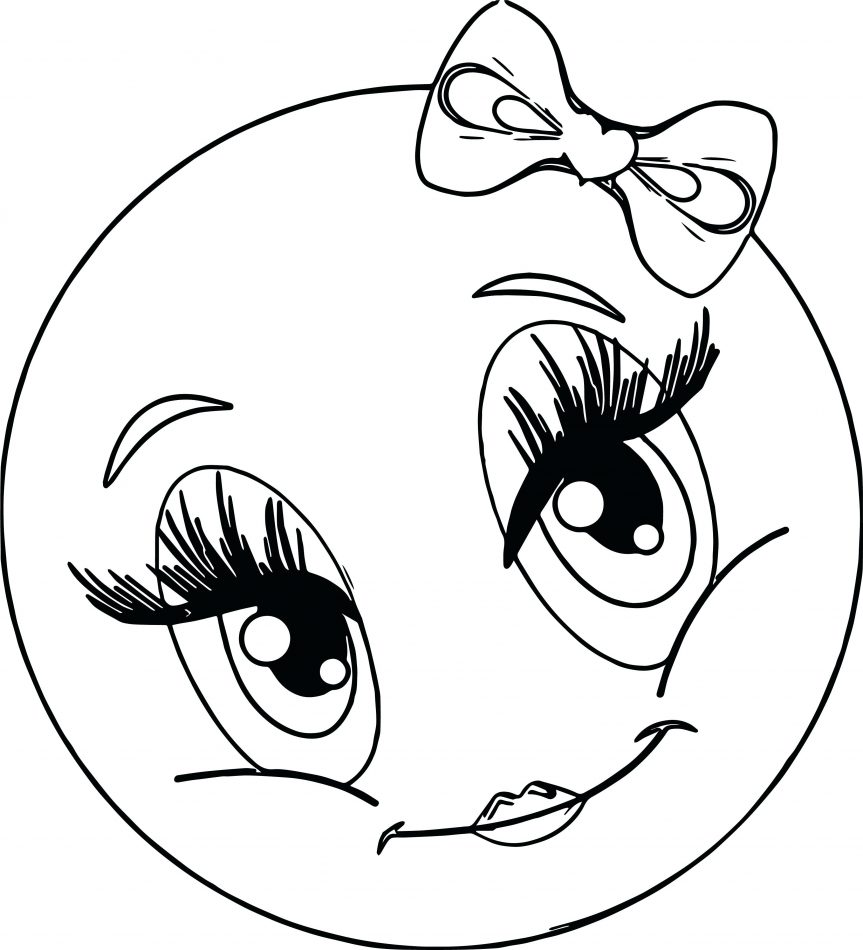 863x950 Nice Looking Face Coloring Pages Printable Cute Girl Smiley Faces