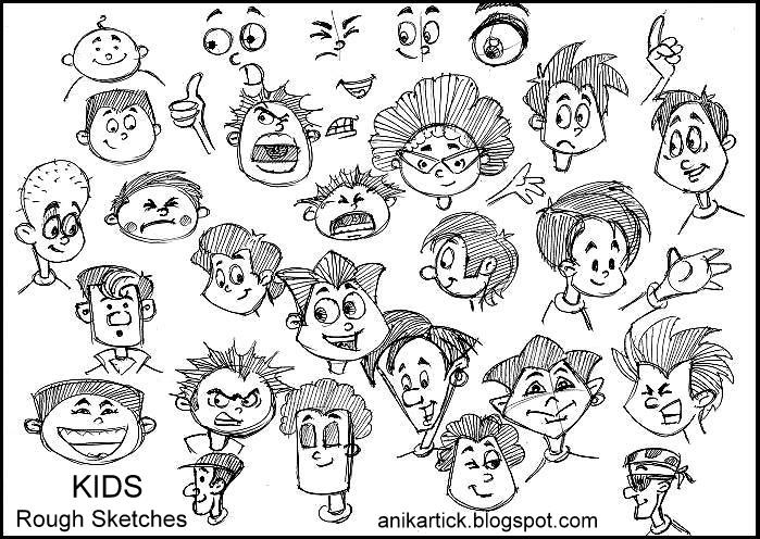 699x496 Rough Sketch And Kids Cute Faces And Expressions