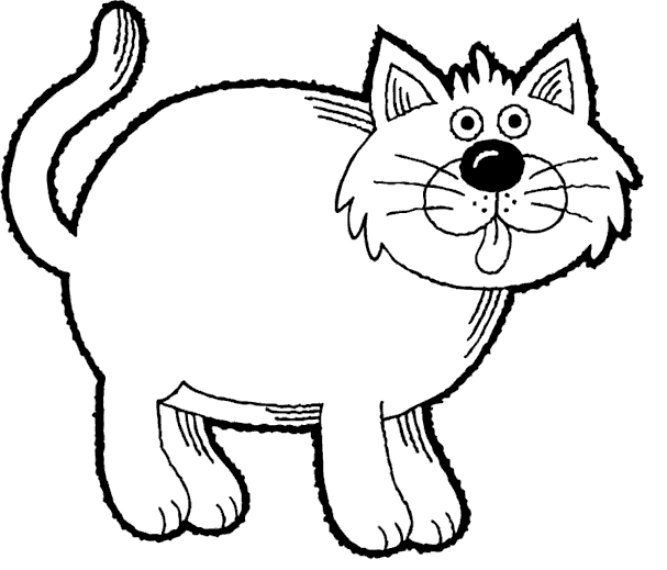 607x519 Fat Cat Coloring Pages