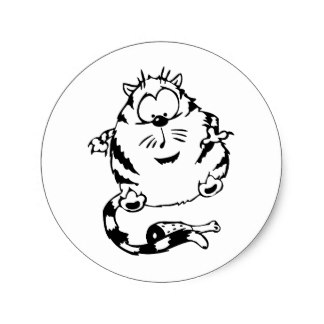 324x324 Fat Cat Stickers Zazzle.co.uk