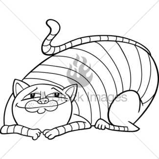 325x325 Tabby Fat Cat Cartoon Gl Stock Images