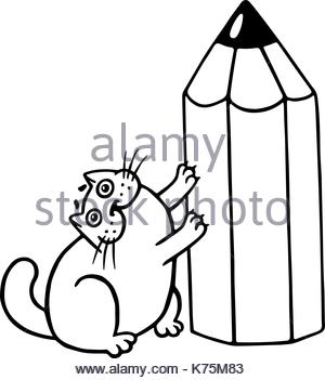 300x351 Freehand Drawn Cartoon Fat Cat Stock Vector Art Amp Illustration