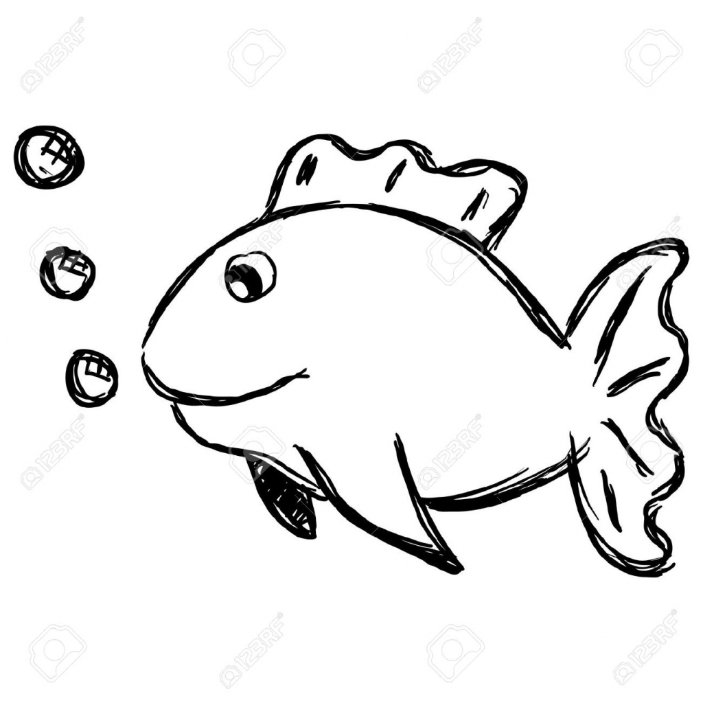 1024x1024 Fish Cartoon Drawing Cute Fish Cartoon Line Art Coloring Stock