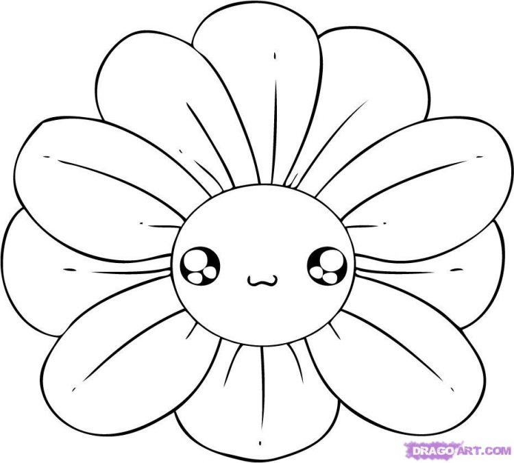 750x676 Drawing How To Draw A Super Cute Flower Plus How To Draw A Cute