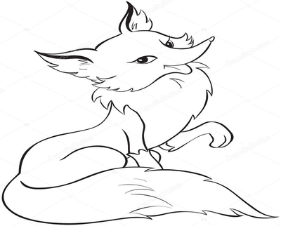 400x322 Cute Fox Coloring Pages Wild Animals Mother With Her Little Baby