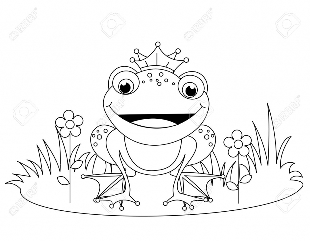 1024x796 Cute Frog Prince Coloring Book Page For Kindergarten Kids Royalty