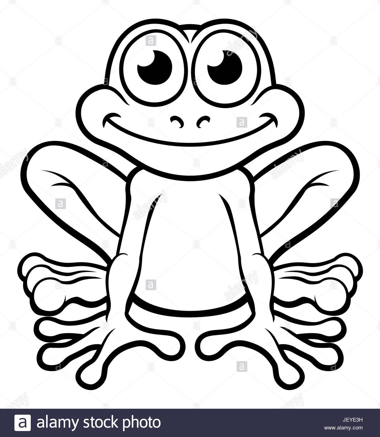 1211x1390 An Illustration Of A Cute Frog Cartoon Character Outline Coloring