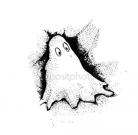 450x439 White Ghost In Childish Cartoon Manner Isolated On White