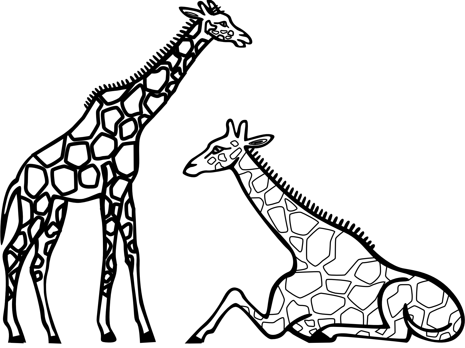 1979x1483 Cute Giraffe Clipart Black And White
