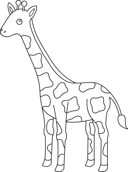 408x550 Cute Giraffe Drawing Outline
