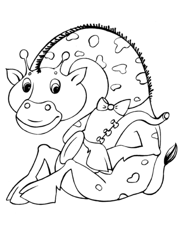 371x480 Cute Giraffe Sitting Coloring Page Free Printable Coloring Pages