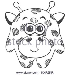 300x320 Giraffe Cute Funny Cartoon Head Stock Vector Art Amp Illustration
