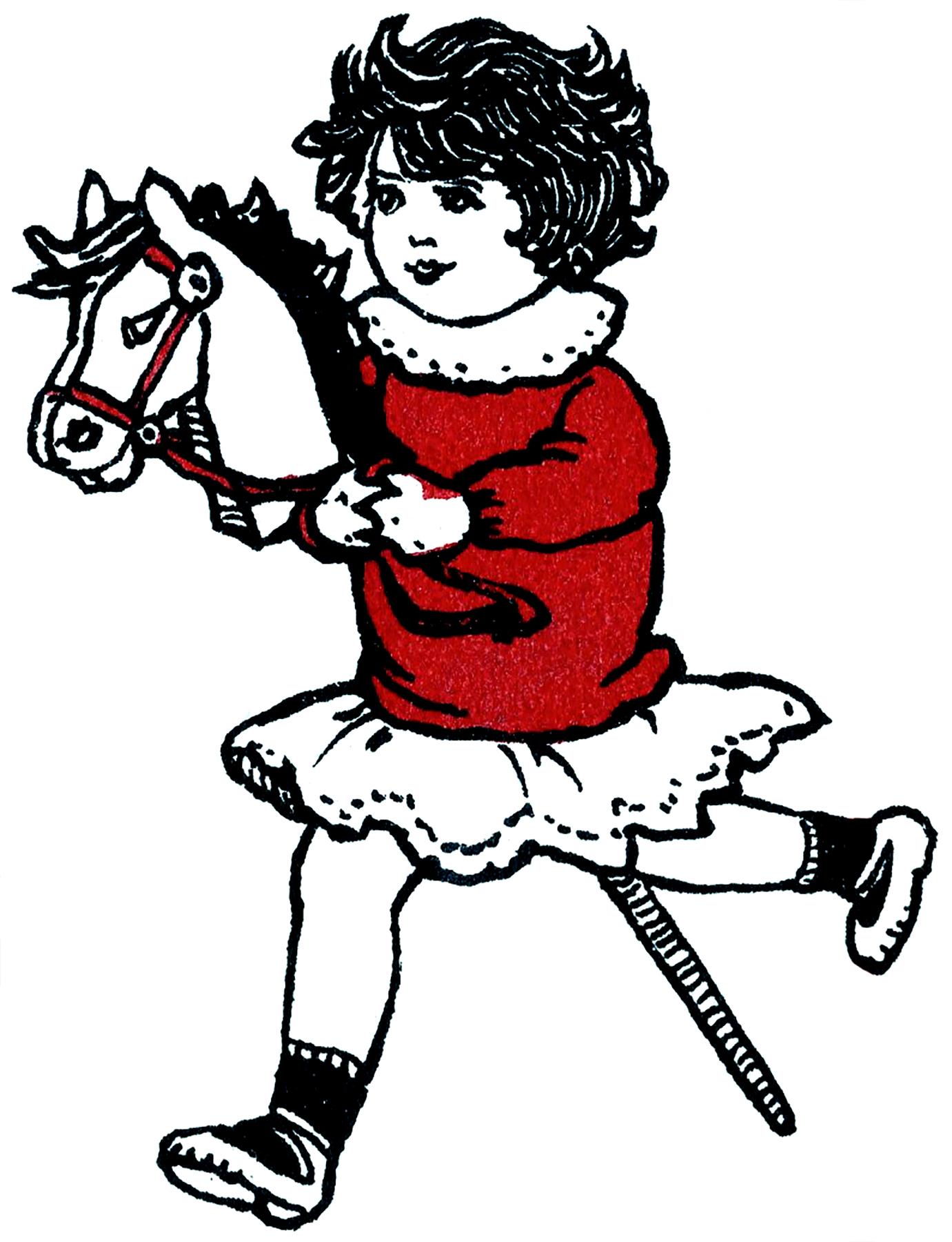 1381x1800 Cute Girl With Hobby Horse Drawing!