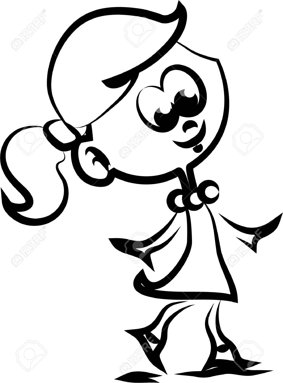 961x1300 Cute Happy Cartoon Girl Royalty Free Cliparts, Vectors, And Stock