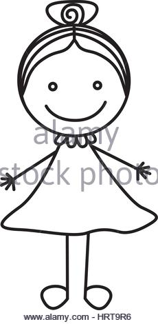 230x470 Cute Little Girl Outline Drawing Playing In A Water Puddle While