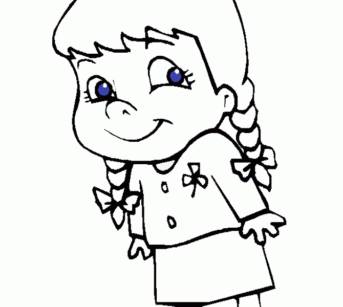 670x600 Girl Cartoon Coloring Pages Little Girl Cartoon Coloring Pages