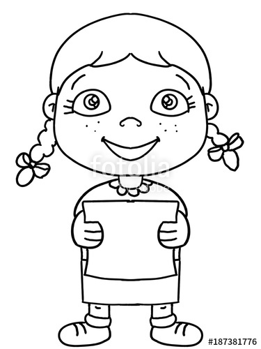 375x500 Cute Girl Child Illustration Cartoon Drawing Stock Photo