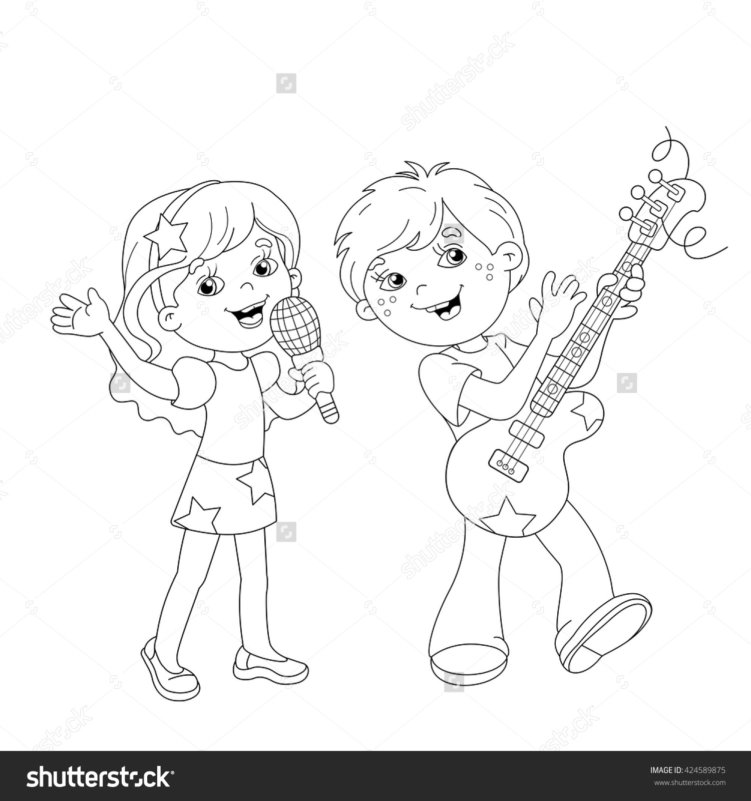 1500x1600 Cute Boy Singing With Guitar For A Cute Girl Sketch Cute Drawing
