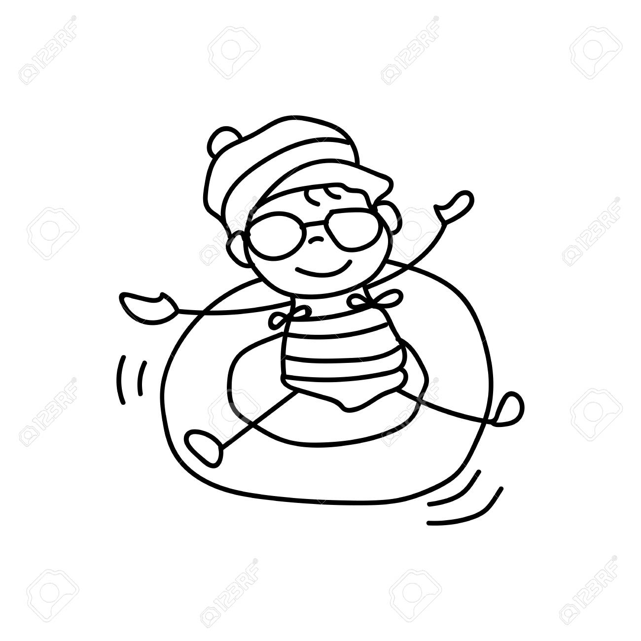 1300x1300 Hand Drawing Cute Girls Line Art. Happy People. Happiness Concept