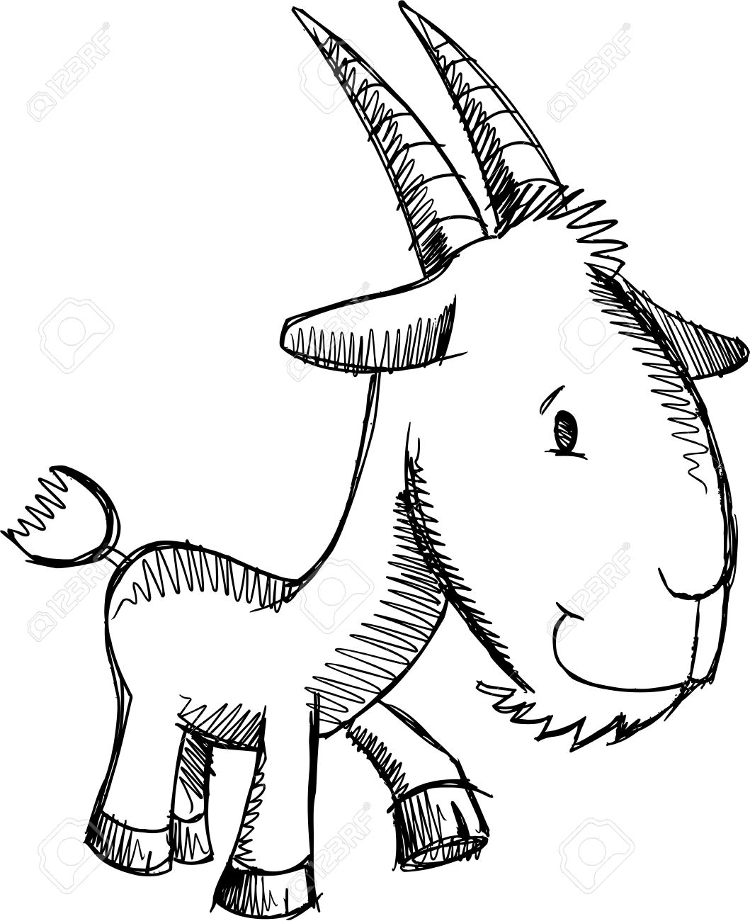 1059x1300 Farm Goat Sketch Doodle Royalty Free Cliparts, Vectors, And Stock
