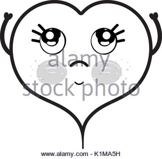 326x320 Kawaii Cute Thinking Heart Design Stock Vector Art Amp Illustration