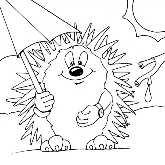 553x553 Hedgehog Printable Coloring Page