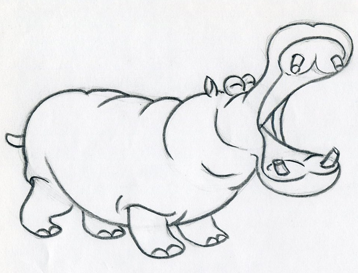 700x535 Coloring Pages Marvelous Hippopotamus Drawings Cartoon Hippo07
