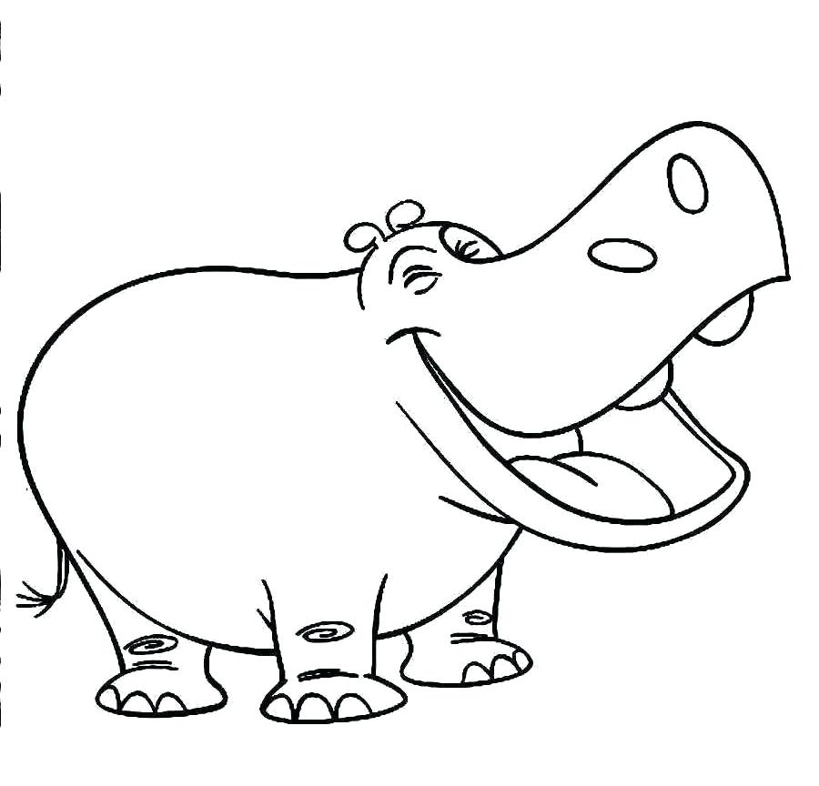 900x864 Hippopotamus Coloring Pages